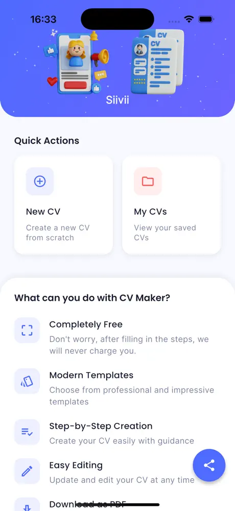 CV Maker app screenshot